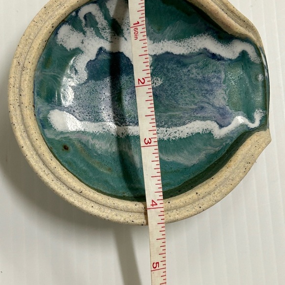 Colby Studio Pottery Spoon Rest Trinket Dish Artist Signed Set of 2 - Picture 11 of 11
